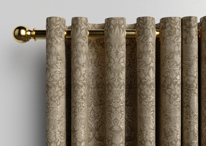 William Morris At Home Strawberry Thief, Woven Walnut - Made to Measure Curtains - Image 12